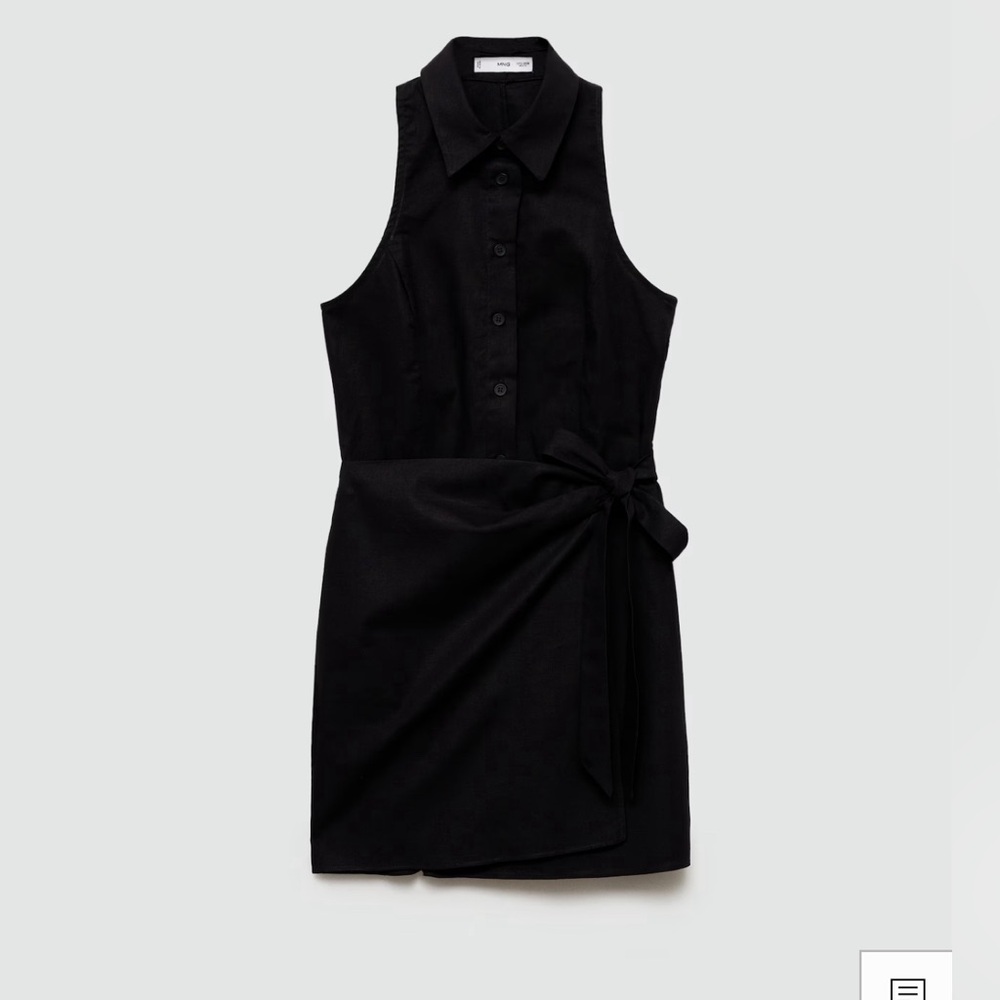 Mango black wrap dress